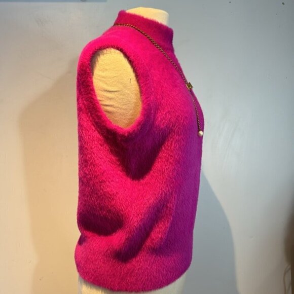 Rachel Zoe hot pink super soft pull-over sweater vest size medium NWOT - Picture 4 of 10
